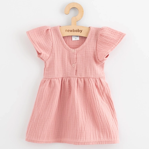 Kinder mousseline jurk New Baby roze 86 (12–18 maanden)