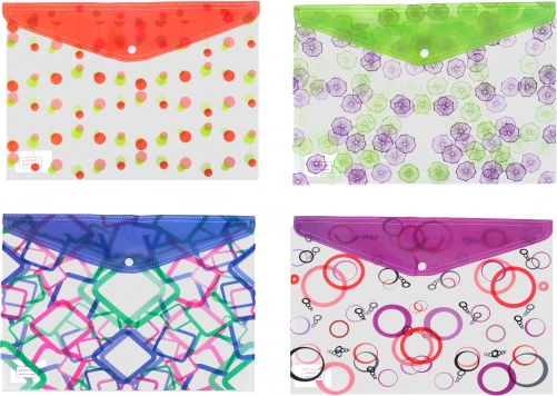 Map met drukknoop 35x25 cm