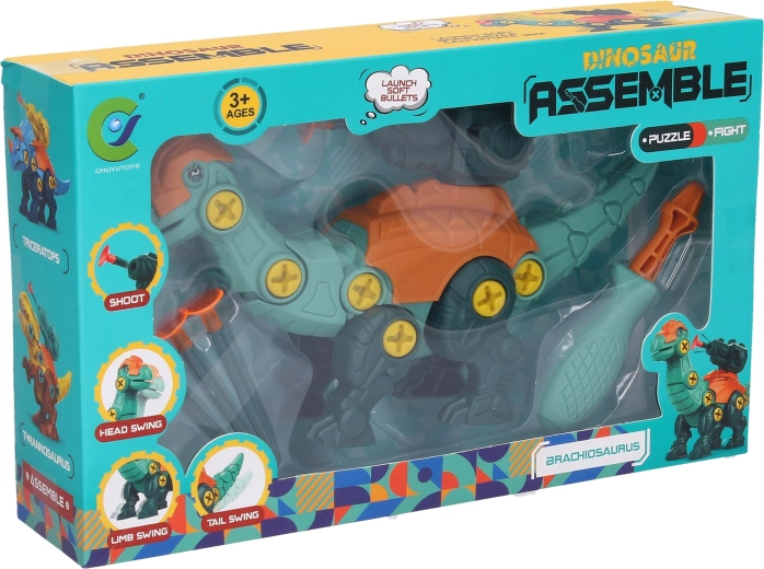 Schietende schroef-dinosaurus 21 cm - 1 stuk