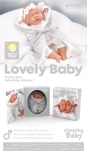 Baby-pop in grijze deken