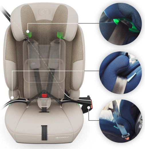 Eenvoudige installatie zonder ISOFIX dankzij 3-puntsgordel