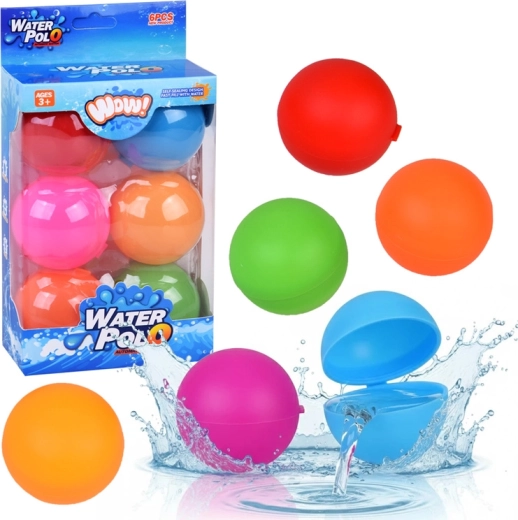 Gekleurde waterballen 6 stuks – herbruikbare ballen voor watergevechten en zwembad