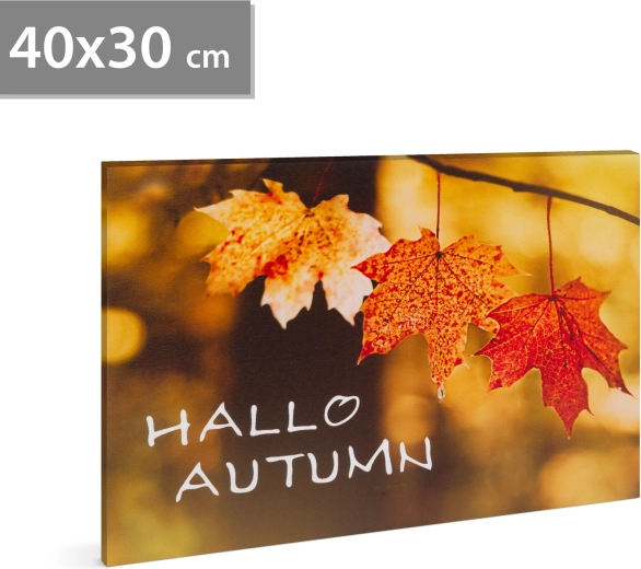 LED-schilderij Hello autumn 40 × 30 cm