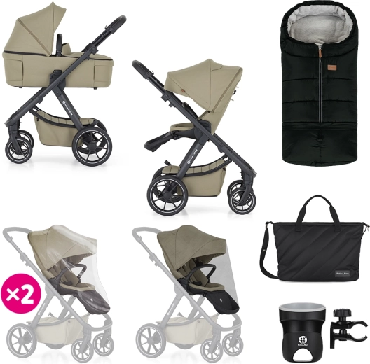 Petite&Mars combinatiekinderwagen Icon 2v1 mossy green