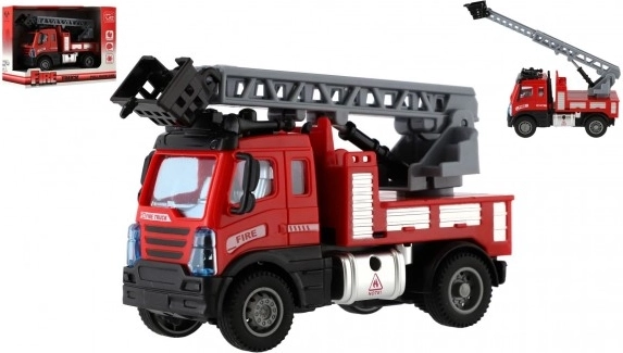 Plastic brandweerwagen met uitschuifbare ladder