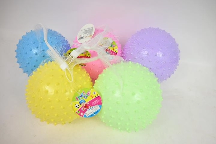 Pastelkleurige massagebal met noppen 23 cm