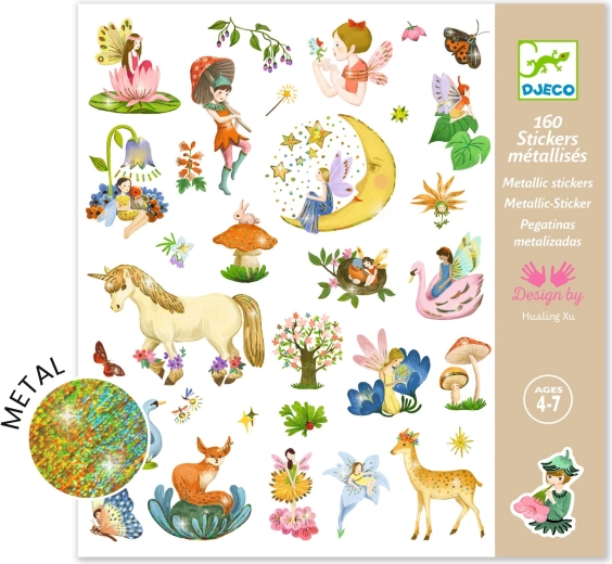 DJECO metalen stickers Feeën en eenhoorns