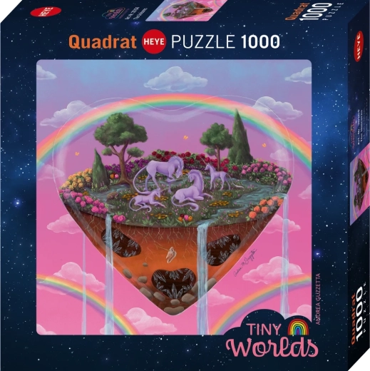 Heye vierkante puzzel Tiny Worlds: Eenhoorns, 1000 stukjes