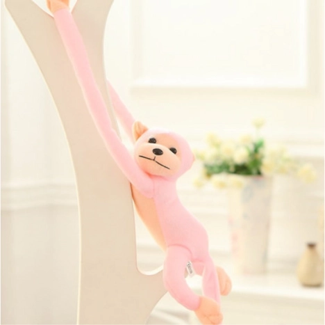Pluchen aapje met geluid roze 60 cm