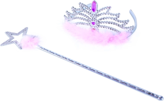 Prinses kroon met staf Roze