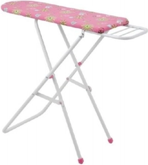 Roze kinderstrijkplank, hoogte 51 cm