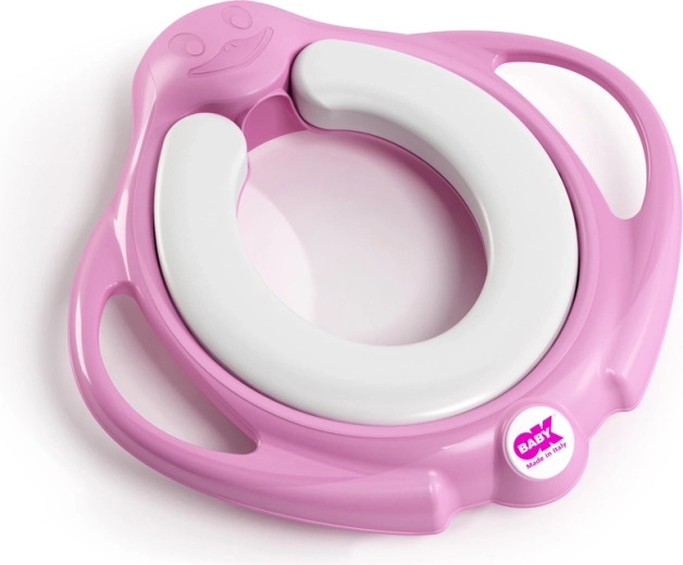 Okbaby Pinguo Soft zachte antislip wc-verkleiner met handgrepen roze - 1 stuk