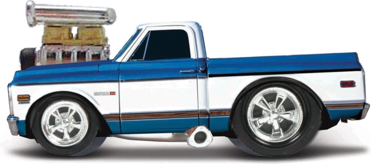 Maisto Muscle Machines Chevrolet C10 Pickup 1972 blauw-wit 1:64