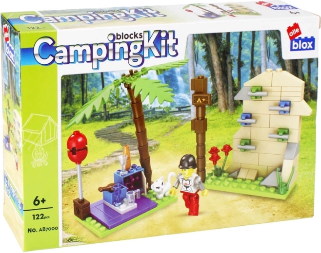 Kampeerbouwset – klimmuur en minifiguur, 122 stukjes