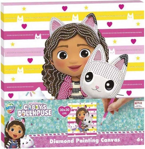 Diamantmozaïek Gabby’s Dollhouse – Kattenhuis 30 × 30 cm
