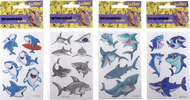 Tatoveringstickers met haaien 17,5 × 8,5 cm