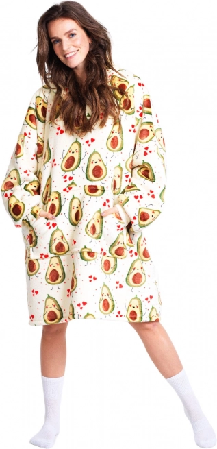 Cozy Noxxiez warme tv-hoodiedeken met capuchon Avocado