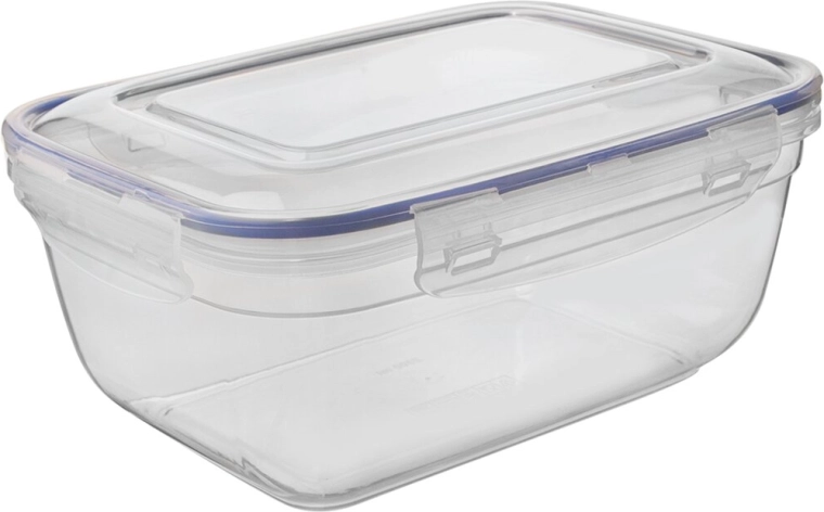 Prim plastic bewaardoos met afdichting, rechthoekig 1,4 l