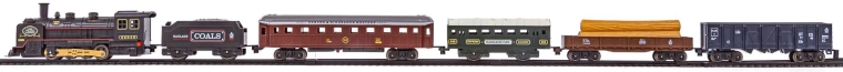 Locomotief + 5 wagons voor veel speelplezier