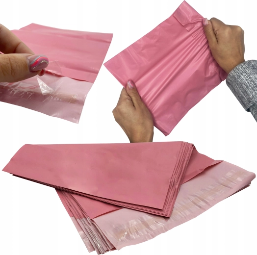 Roze polyethyleen verzendzakken 4XL 450 × 550 mm, 50 stuks