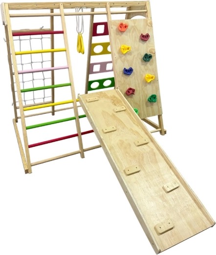 Klimwand en dubbelzijdige glij-/klimplank