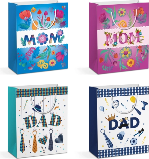 Kerstpapieren cadeauzakje voor een fles - 1 stuk
