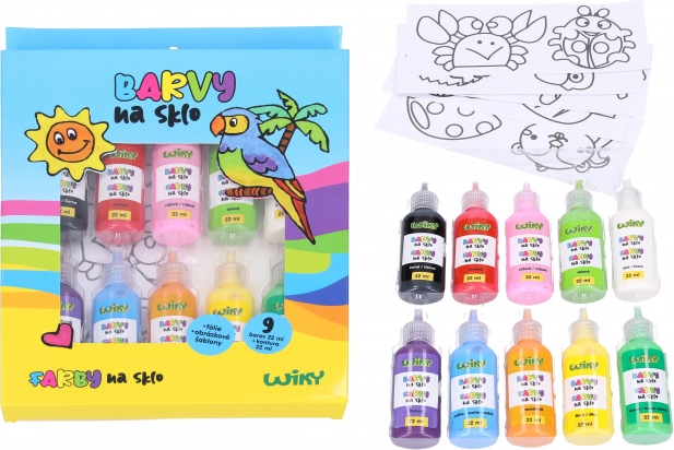 Glasverven set 9+1 inclusief sjablonen