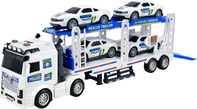 Dubbeldekker transporter voor politievoertuigen