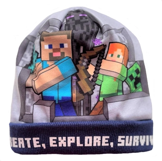Blauwe Minecraft-muts
