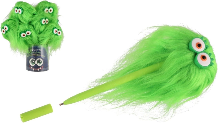 Balpen met ogen en een harig kapsel Herbs Crazy Green - 1 stuk