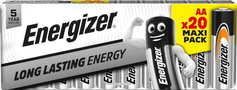 Energizer alkaline batterijen AA, verpakking 20 stuks