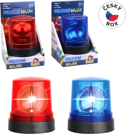 Plastic vuurtoren blauw-rood op batterijen