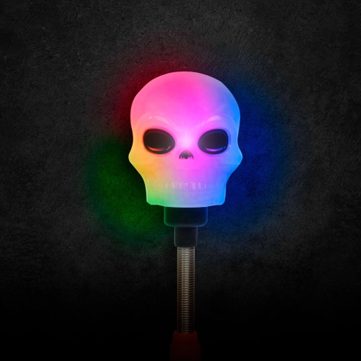 Halloween-ledlamp met schedel op een veer