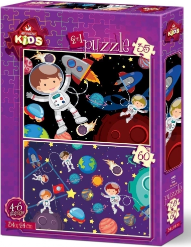 Puzzelset met ruimtethema 35 + 60 stukjes ART PUZZLE