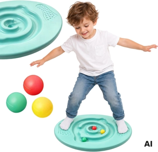 WOOPIE-balansbord met knikkerdoolhof