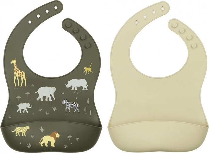 A Little Lovely Company set siliconen slabbetjes voor kinderen – Dieren