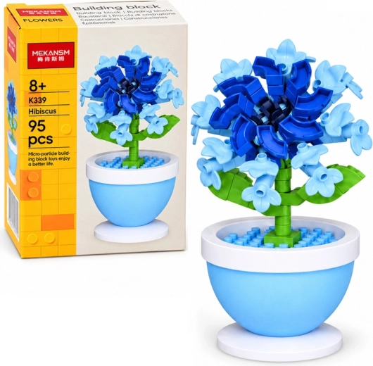 Mini-bouwset bloem in bloempot, hibiscus - 1 stuk
