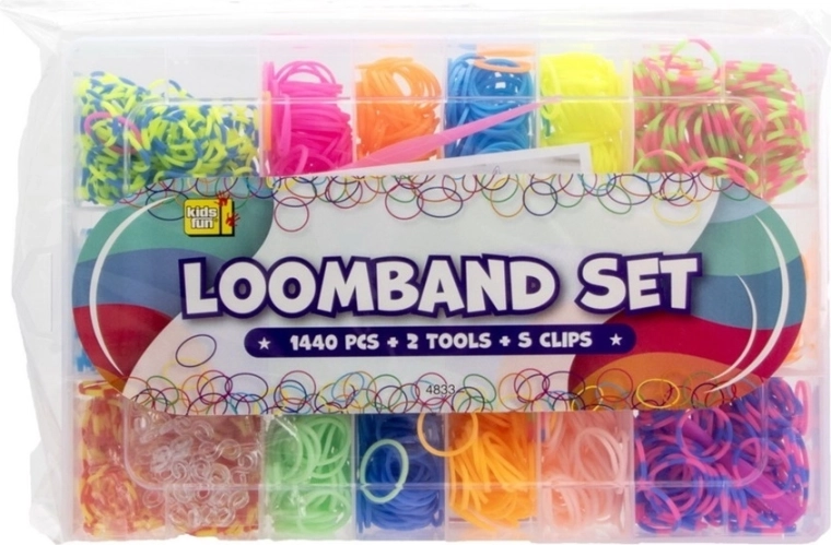 Set Loom-elastiekjes voor het vlechten van armbandjes, 1440 stuks in koffertje