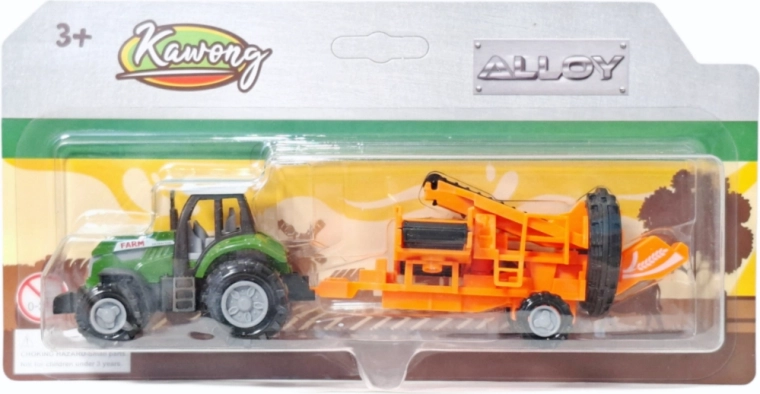 Tractor met aangekoppelde landbouwmachine