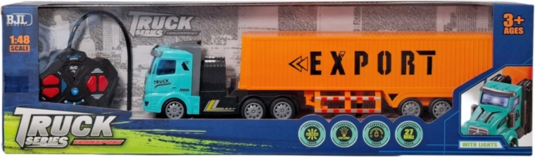 Op afstand bestuurbare vrachtwagen met containeroplegger en oplader - 1 stuk