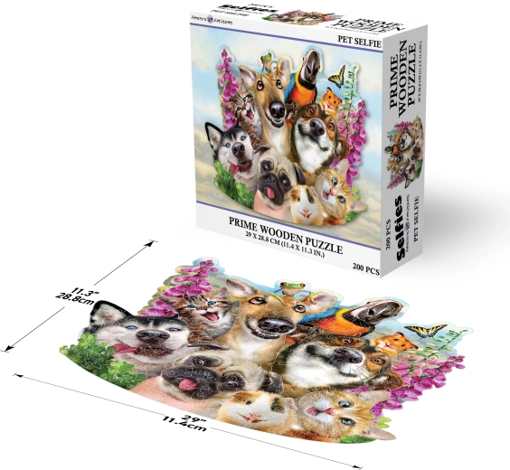 Houten puzzel Selfie met dieren 200 stukjes PRIME 3D