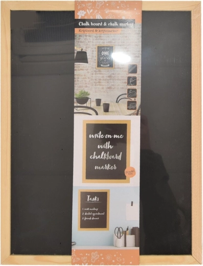 Krijtbord in houten lijst 40 × 30 cm