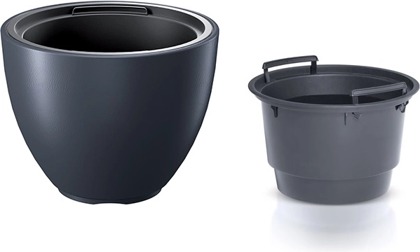 Bloempot met inzetstuk 29,8 cm antraciet