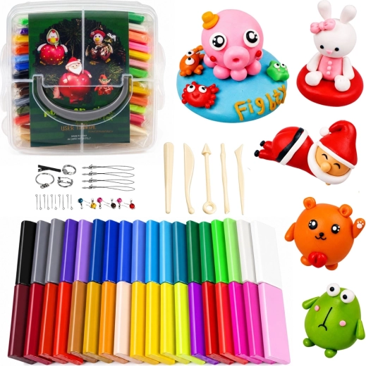 Set boetseerklei voor het maken van sieraden en decoraties – 24 kleuren