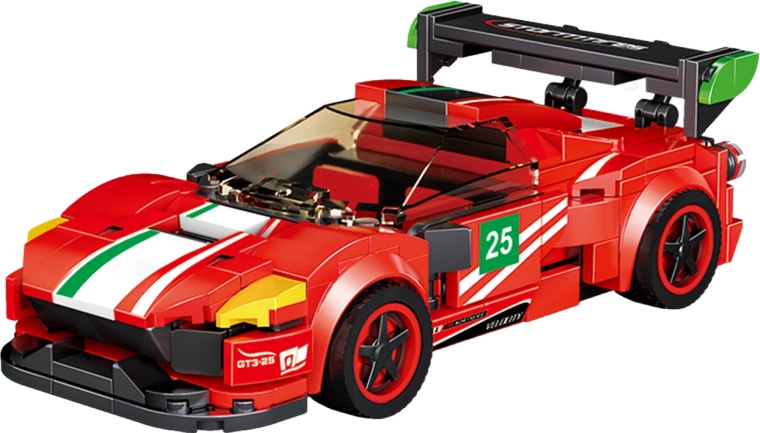 Bouwset rode auto 16,5 cm - 1 stuk