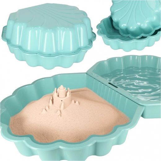 Afsluitbare Zandbak Schelp 2in1 - Turquoise