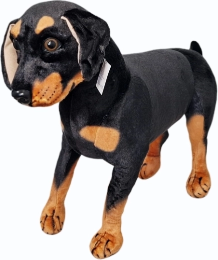Pluchen hond zwart-bruin - 1 stuk