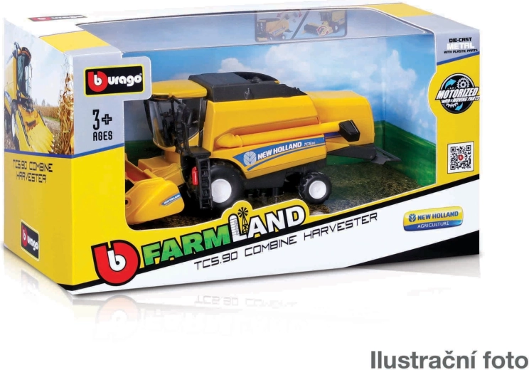 Bburago Farmland maaidorser New Holland TC5.90 18 cm – metalen model met accessoires