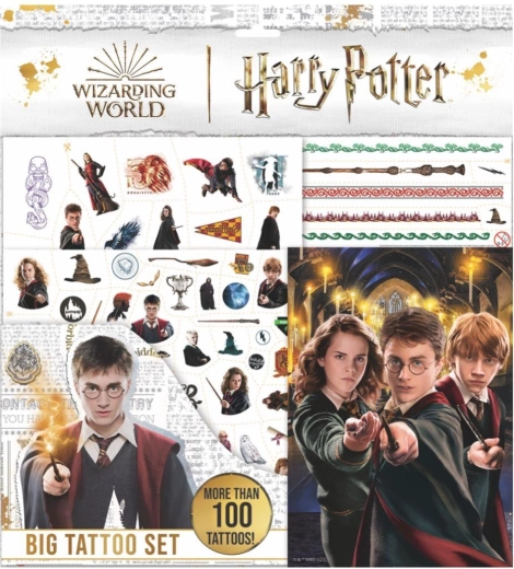 Grote creatieve set met tekenboekje en tatoeages van Harry Potter