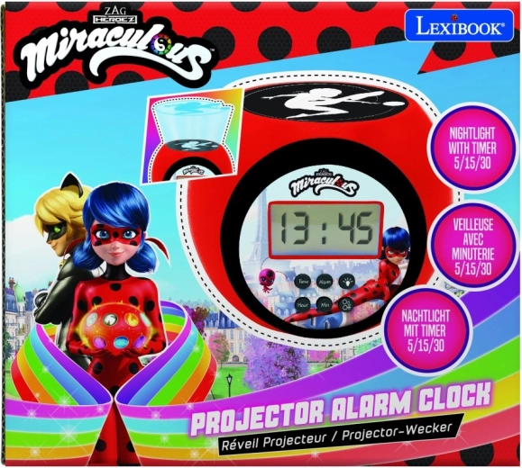 Wekker met projector Miraculous: Ladybug en Cat Noir